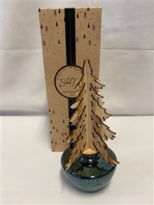 Metalic Reed Diffuser With Wood Tree On Top -  Black Forest