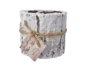 Frosted Bark Candle Wax Pillar 8cm