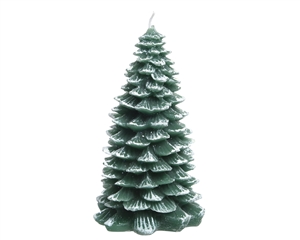 Green Christmas Tree Candle 12cm