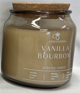 Candle Queen Luxury Candle Jar With Cork Lid - Vanilla Bourbon 10cm