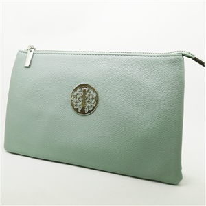 Faux Leather Handbag - Light Green 23cm