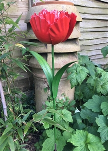 Metal Tulip Stake Red 83cm