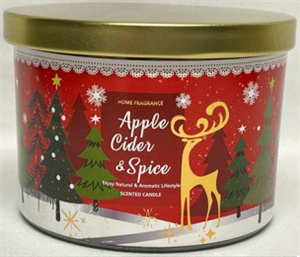 Triple Wick Luxury Candle Tin - Apple Cider Spice 10.9cm