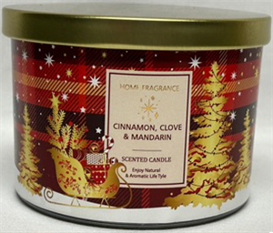 Triple Wick Luxury Candle Tin - Cinnamon Clove Mandarin 10.9cm