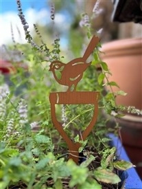 Rustic Rusty Robin Stakes 38cm