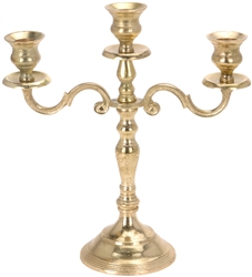 Gold 3 Arm Candleholder - 29cm