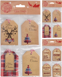 Christmas Gift Tags Set Of 16 - 2 Assorted