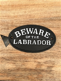 Beware Of Dog Labrador Cast Iron Sign