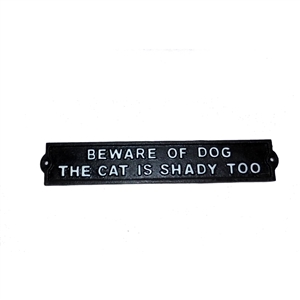 Beware Of Dog And Cat Cast Iron Sign