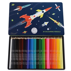 Space Age 36 Colouring Pencils In Tin