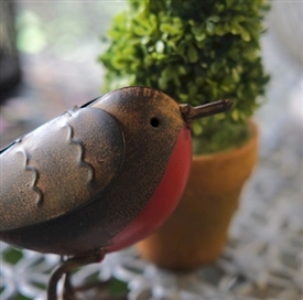 DUE MARCH   Metal Robin 16cm