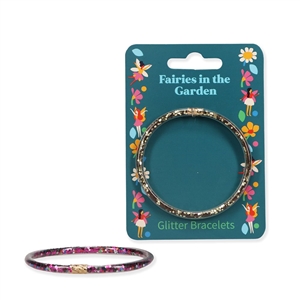 Set Of 2 Fairies In Garden Glitter Bracelets