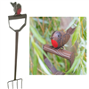 Metal Robin Sitting On Fork 100cm