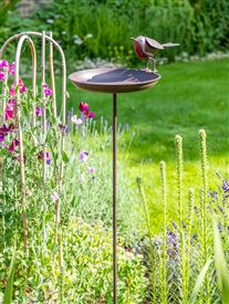 Cast Iron Bird Table With Robin 115cm