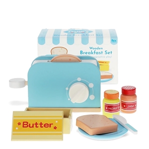 Wooden Toy Toaster Playset