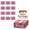 Pack Of 12 Union Jack Tattoos. SOLD IN CDU OF 48