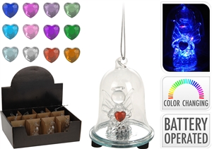 Glass Bell With LED Angel