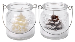 Pinecone Candle in Glass - 2 Assorted