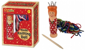 Wooden Knitting Doll 16cm