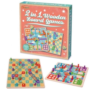 2 In 1 Retro Wooden Board Games 28cm