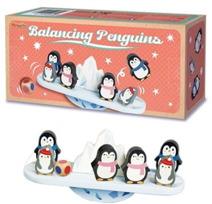 Wooden Balancing Penguin Game 24cm