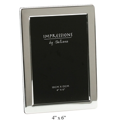 4' x 6" Flat Edge Silver Plated Photo Frame