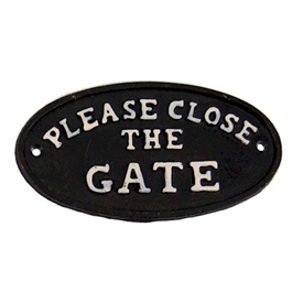 Please Close The Gate Sign 17cm