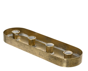 Long Rustic Gold Candle Holder 34.2cm