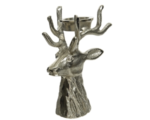 Aluminium Deer Head Candleholder 18cm