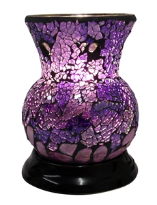 Electric Oil Warmer Round Purple Mosaic