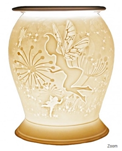 Large Porcelain Etched Aroma Lamp - Fairy Tale