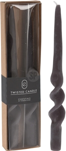 Set Of 2 Twisted Taper Candles - Anthracite