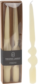 Set Of 2 Twisted Taper Candles - Off White