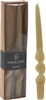 Set Of 2 Twisted Taper Candles - Olive