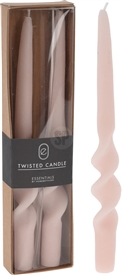 Set Of 2 Twisted Taper Candles - Light Pink