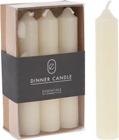 Pack Of 6 Dinner Candles - White