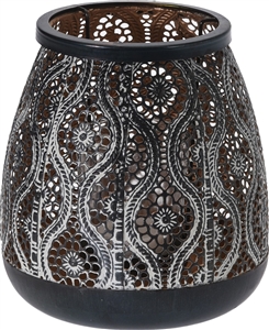 Black Ornate Tealight Holder 14cm
