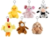 6asst Plush Keychain - Farm Animals 10cm