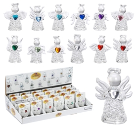 12asst Glass Birthstone Angel SOLD IN 24's