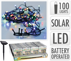 100 Coloured Solar LED Lights