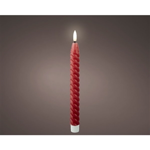 LED Wick Dinner Candle - Swirl - Velvet Pink 24.50cm