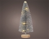 Medium LED Silver Tree On Wood Base 20cm