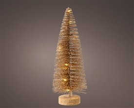 Large LED Gold Tree On Wood Base 30cm