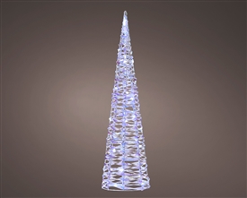 Medium LED Blue Wire Cone Decoration 40cm