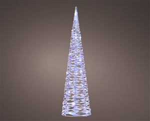 Medium LED Blue Wire Cone Decoration 40cm