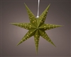 Green Medium Hanging LED Paper Star 40cm