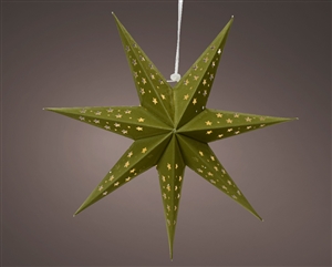 Green Large Hanging LED Paper Star 60cm