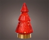 LED Glass Tree Decoration - Red 19.5cm