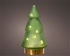 LED Glass Tree Decoration - Dark Green 19.5cm