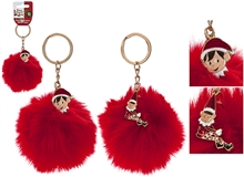 REDUCED Red Faux Fur Elf Pom Pom 2 Assorted